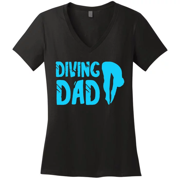 Diving Dad Springboard Swimming Platform Diver Women's V-Neck T-Shirt