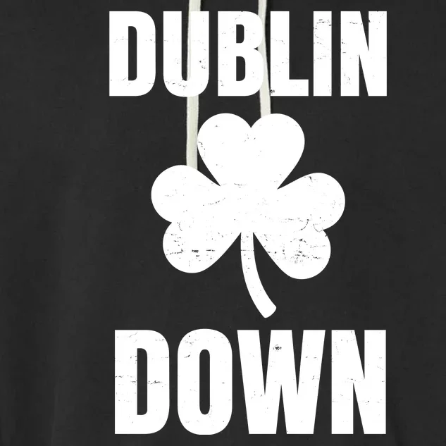 Dublin Down St Patricks Day Clover Garment-Dyed Fleece Hoodie