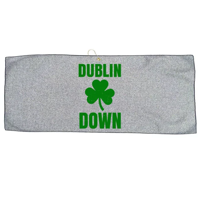 Dublin Down St Patricks Day Clover Large Microfiber Waffle Golf Towel