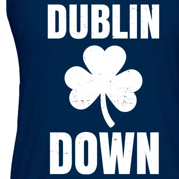 Dublin Down St Patricks Day Clover Ladies Essential Flowy Tank