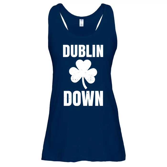 Dublin Down St Patricks Day Clover Ladies Essential Flowy Tank