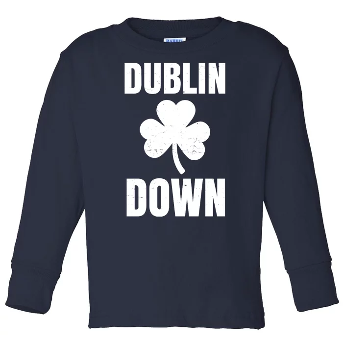 Dublin Down St Patricks Day Clover Toddler Long Sleeve Shirt