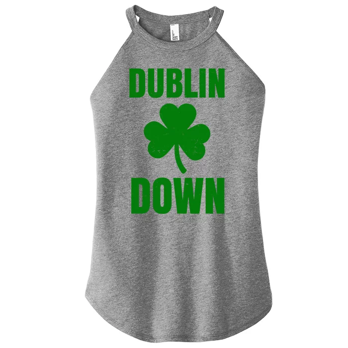 Dublin Down St Patricks Day Clover Women’s Perfect Tri Rocker Tank