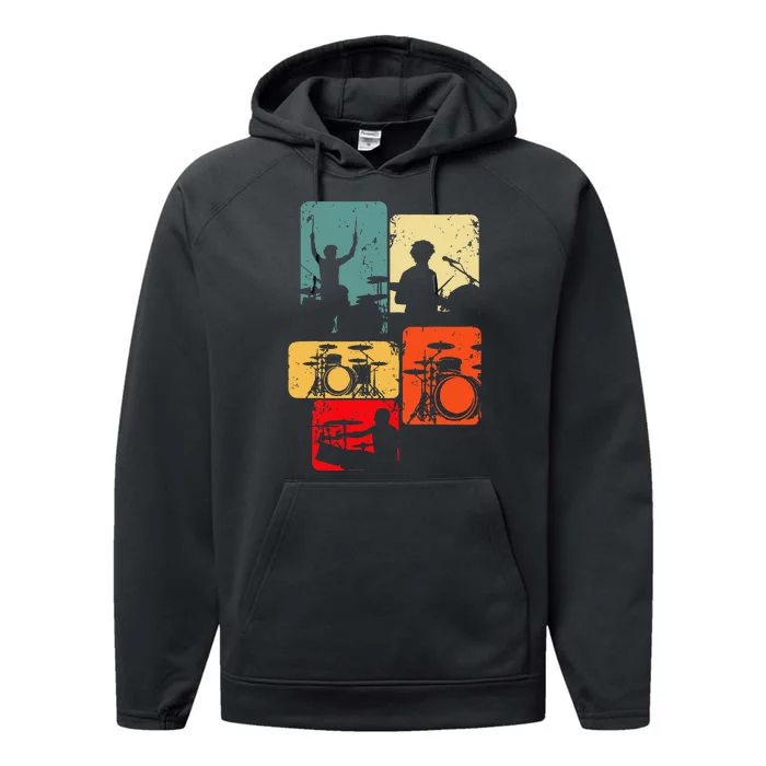 Drummer Drum Sticks Performance Fleece Hoodie