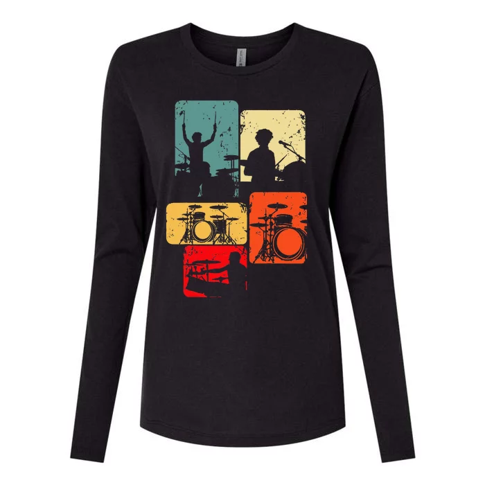 Drummer Drum Sticks Womens Cotton Relaxed Long Sleeve T-Shirt