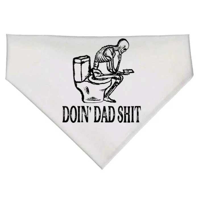 Doing Dad Shit Funny Skeleton Dad Joke USA-Made Doggie Bandana