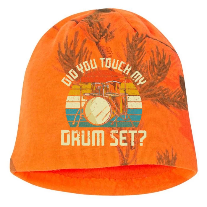 Drummer Drum Set Vintage Retro Did You Touch My Drum Set Kati - Camo Knit Beanie