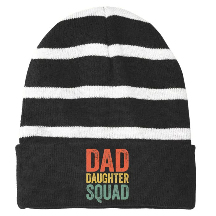 Dad Daughter Squad Father's Day Striped Beanie with Solid Band