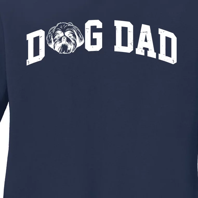 Dog Dad Shih Tzu Ladies Long Sleeve Shirt