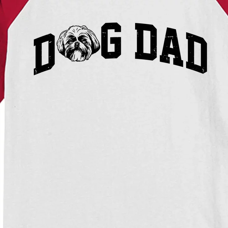 Dog Dad Shih Tzu Kids Colorblock Raglan Jersey