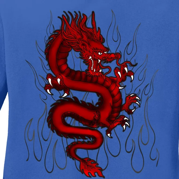 Dragon Dragon Streetwear Japanese Dragons Tattoo Art Funny Gift Ladies Long Sleeve Shirt