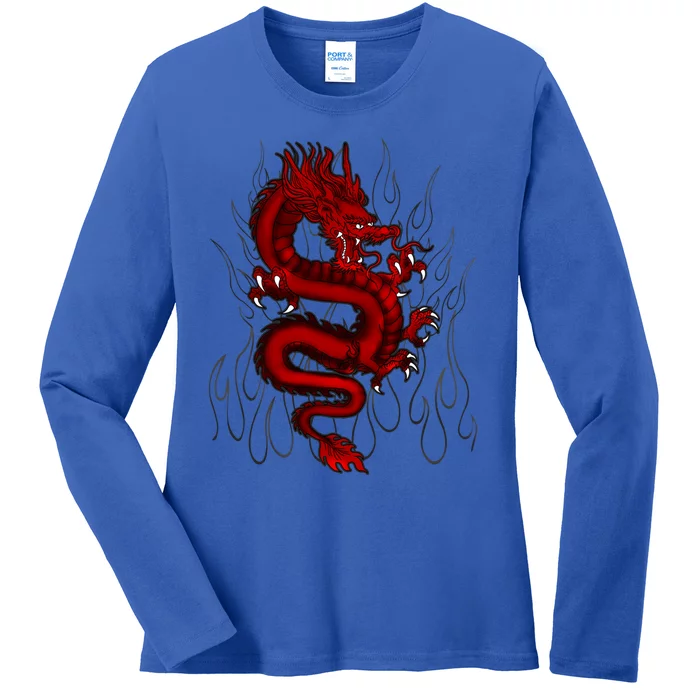 Dragon Dragon Streetwear Japanese Dragons Tattoo Art Funny Gift Ladies Long Sleeve Shirt