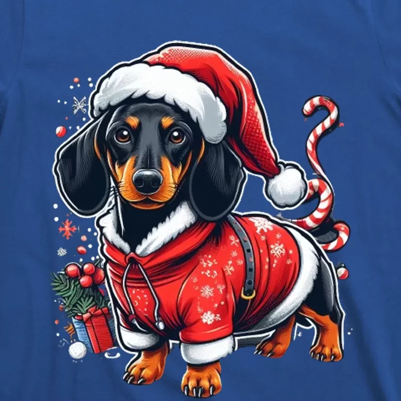 Dachshund Dog Santa Christmas Xmas Gift T-Shirt