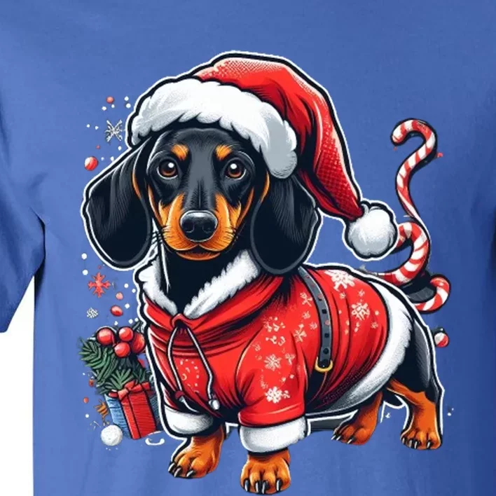 Dachshund Dog Santa Christmas Xmas Gift Tall T-Shirt