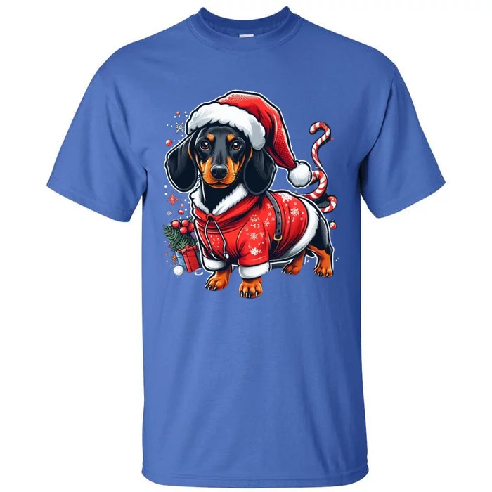 Dachshund Dog Santa Christmas Xmas Gift Tall T-Shirt