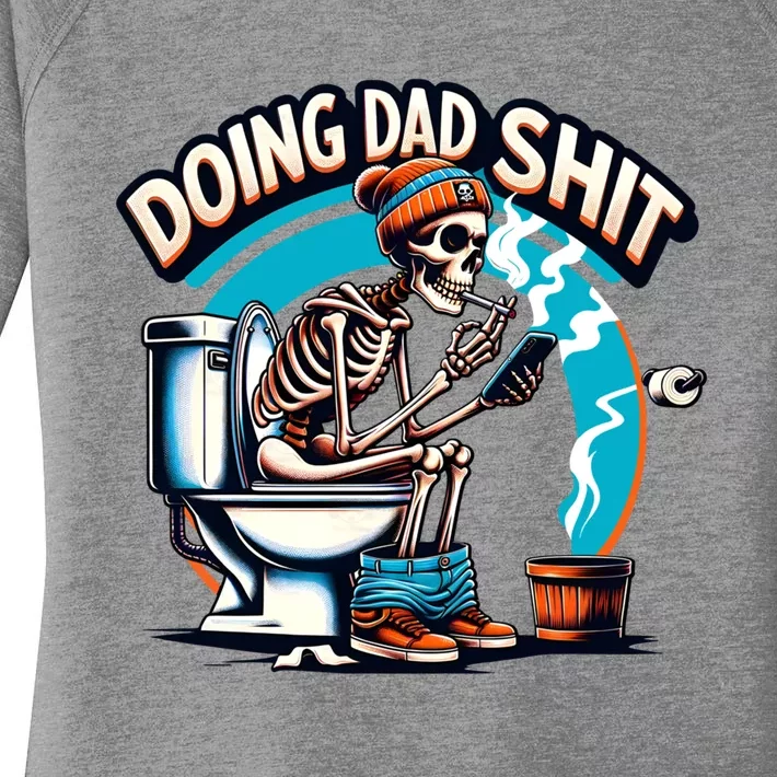 Doing Dad Shit Step Dad Skeleton Dad Joke Happy FatherS Day Cute Gift Women's Perfect Tri Tunic Long Sleeve Shirt