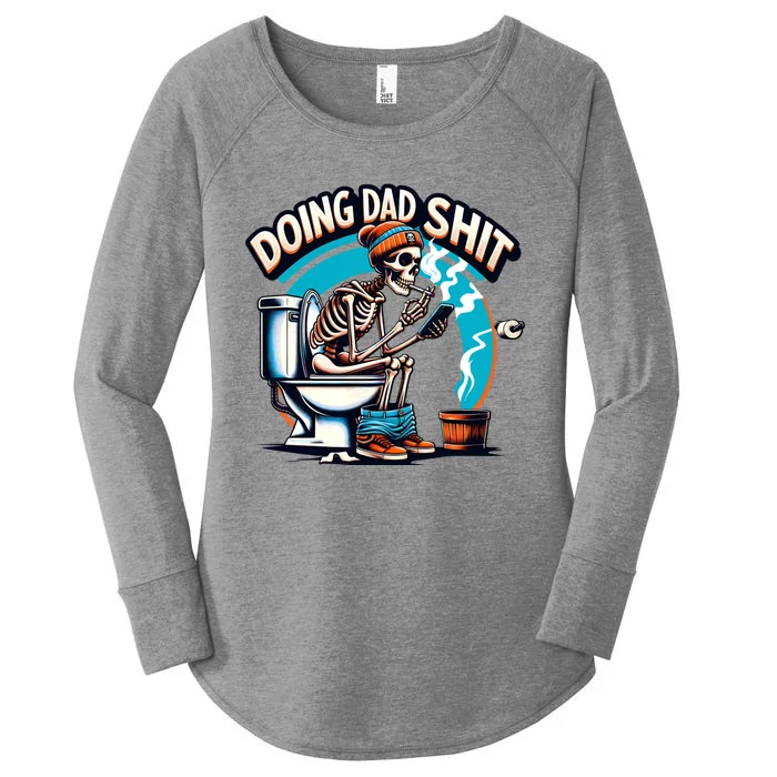 Doing Dad Shit Step Dad Skeleton Dad Joke Happy FatherS Day Cute Gift Women's Perfect Tri Tunic Long Sleeve Shirt