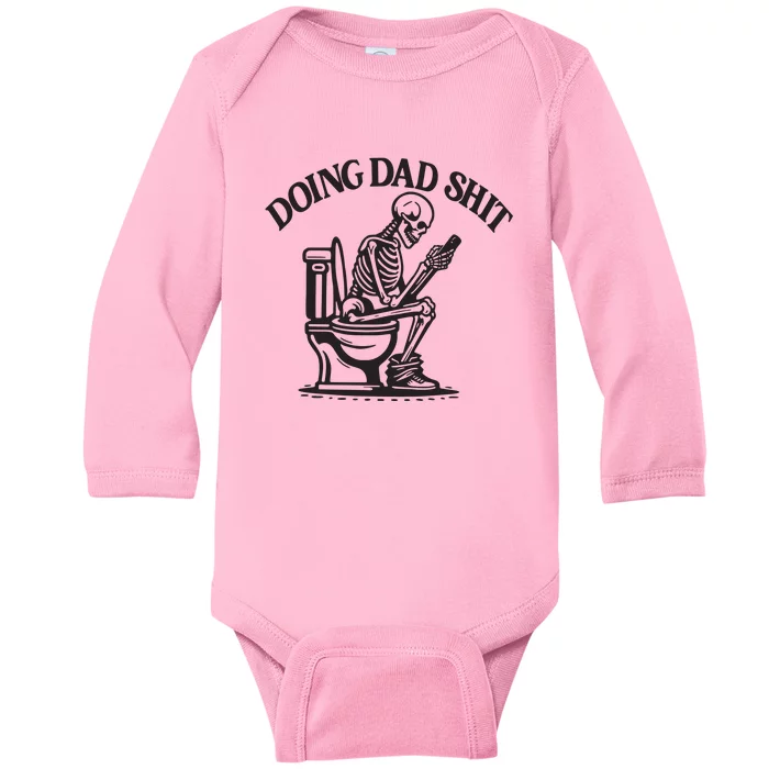 Doing Dad Shit Skeleton Baby Long Sleeve Bodysuit