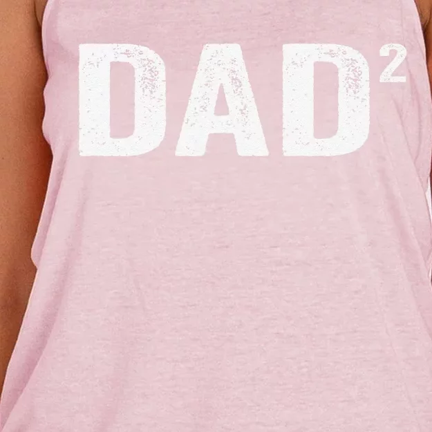 Dad2 Dad Squared Father Of Two Twins Fathers Day Idea Women's Knotted Racerback Tank