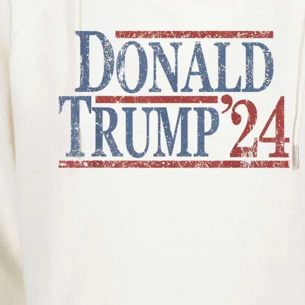 Distressed Donald Trump 2024 Tee Gift Womens Funnel Neck Pullover Hood