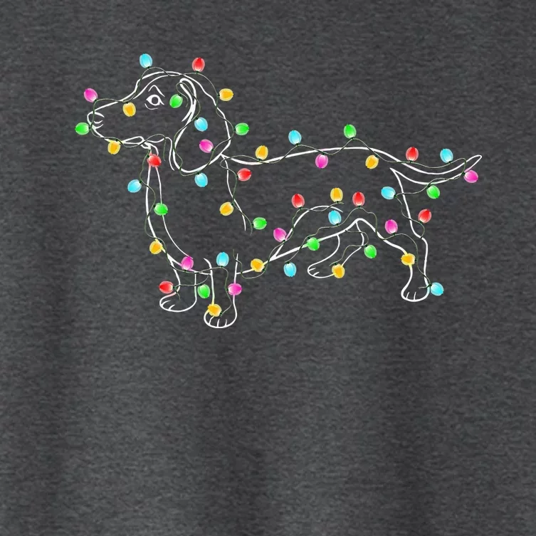 Dachshund Dogs Tree Christmas Sweater Xmas Gifts For Pet Dog Women's Crop Top Tee