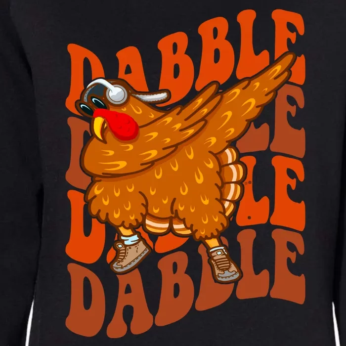 Dabble Dab Turkey Thanksgiving Womens California Wash Sweatshirt