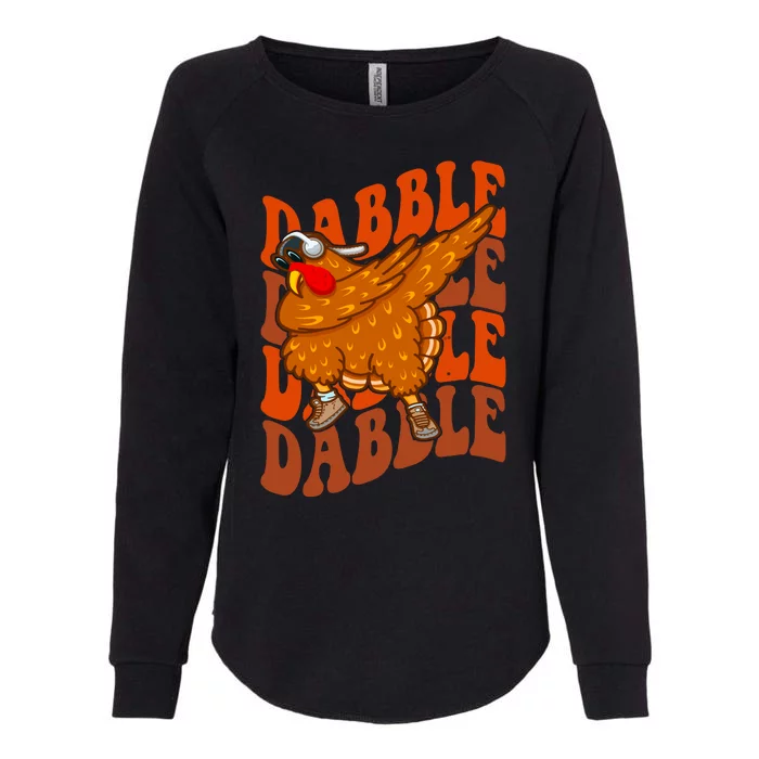 Dabble Dab Turkey Thanksgiving Womens California Wash Sweatshirt