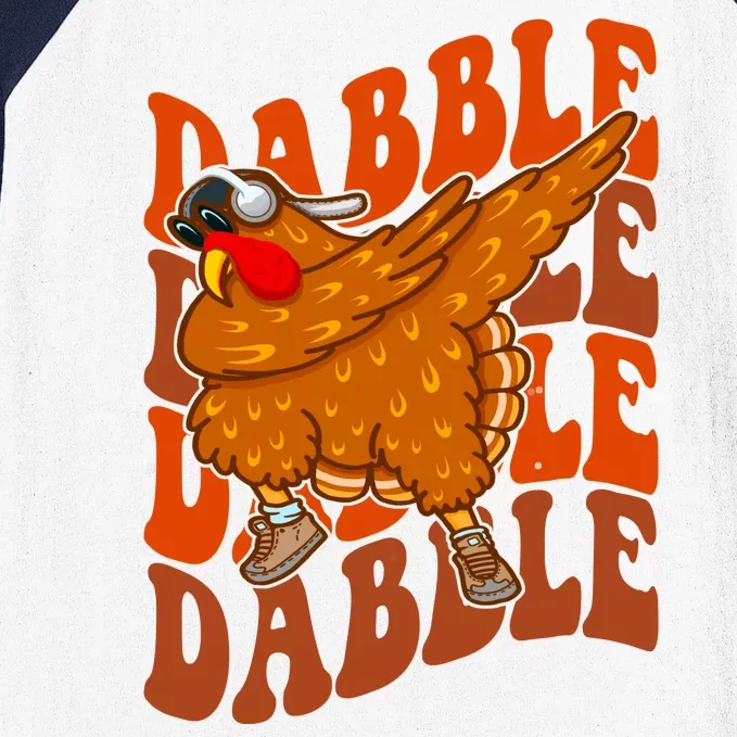 Dabble Dab Turkey Thanksgiving Baseball Sleeve Shirt