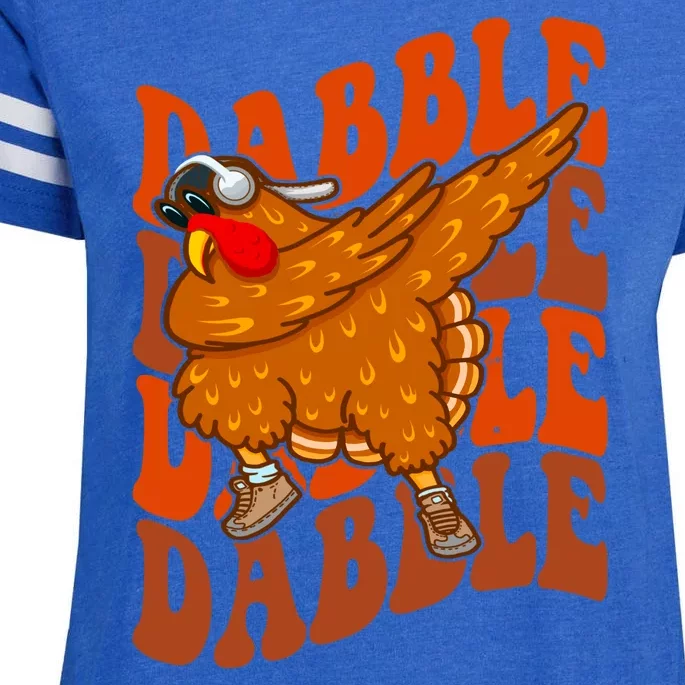 Dabble Dab Turkey Thanksgiving Enza Ladies Jersey Football T-Shirt