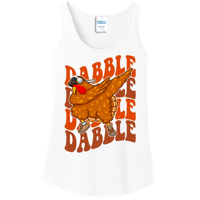 Dabble Dab Turkey Thanksgiving Ladies Essential Tank