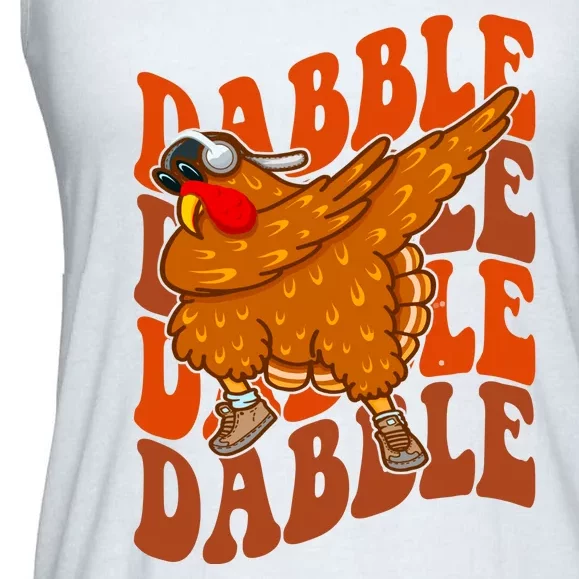 Dabble Dab Turkey Thanksgiving Ladies Essential Flowy Tank