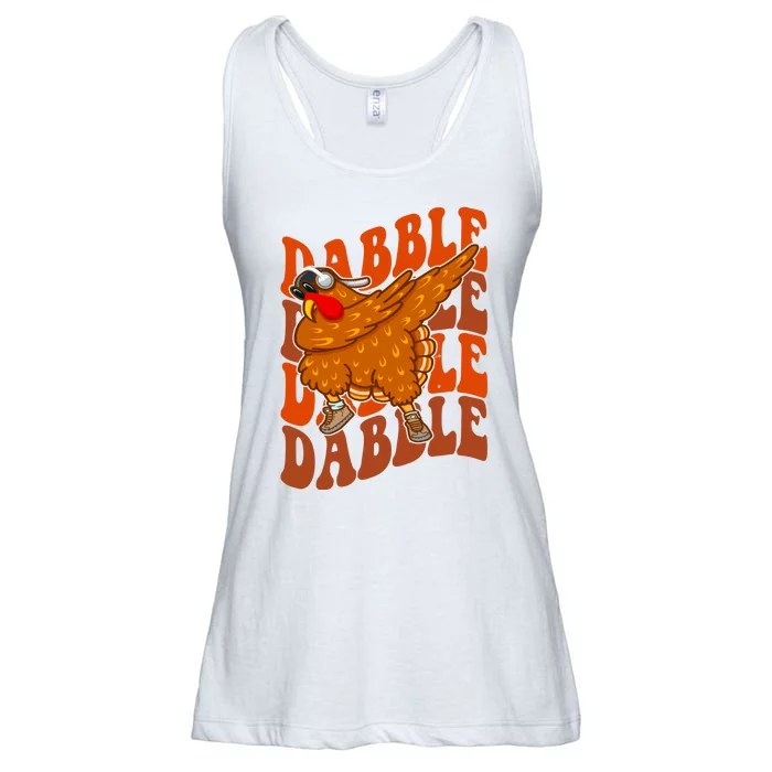 Dabble Dab Turkey Thanksgiving Ladies Essential Flowy Tank