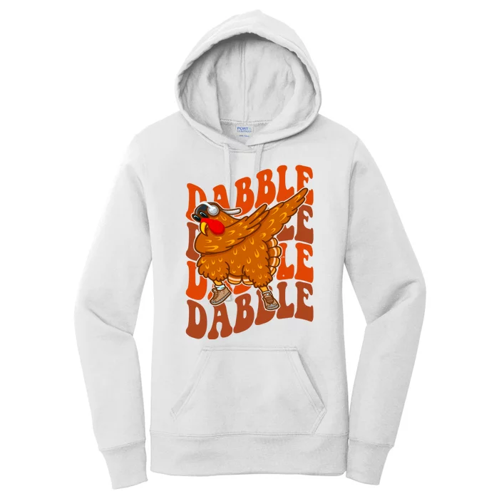 Dabble Dab Turkey Thanksgiving Women's Pullover Hoodie