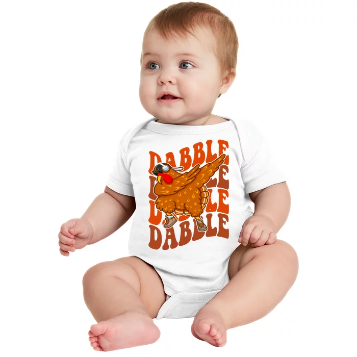 Dabble Dab Turkey Thanksgiving Baby Bodysuit