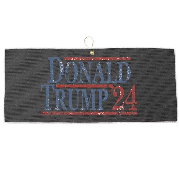 Distressed Donald Trump 2024 Large Microfiber Waffle Golf Towel