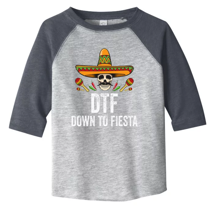 DTF Down To Fiesta Funny Mexican Skull Cinco De Mayo Toddler Fine Jersey T-Shirt