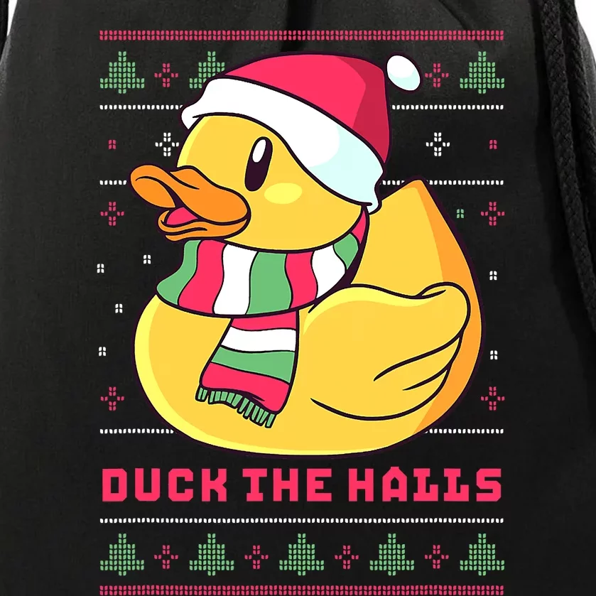 Donald Duck The Halls Christmas Portrait Drawstring Bag