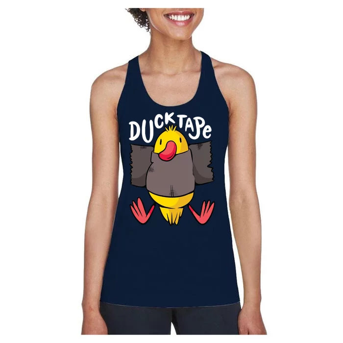 Ducktape Duck Trap Funny Duct Tape Women's Racerback Tank