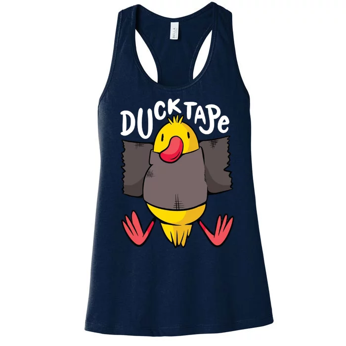 Ducktape Duck Trap Funny Duct Tape Women's Racerback Tank