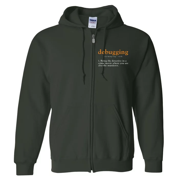 Debugging Definition Tee Code Coding Computer Programmer Full Zip Hoodie