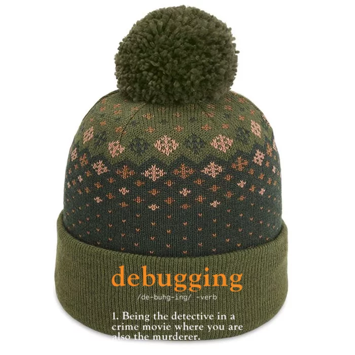 Debugging Definition Tee Code Coding Computer Programmer The Baniff Cuffed Pom Beanie