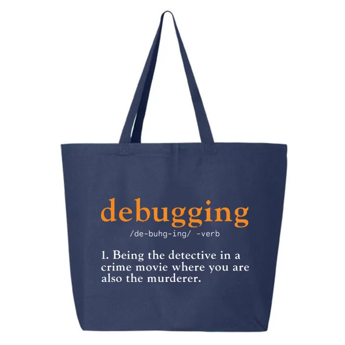 Debugging Definition Tee Code Coding Computer Programmer 25L Jumbo Tote