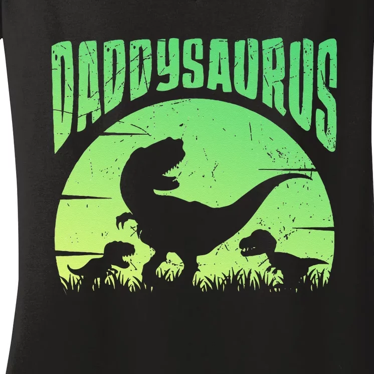 Daddysaurus Daddy T Rex Great Father’s Day Gift Classic Women's V-Neck T-Shirt