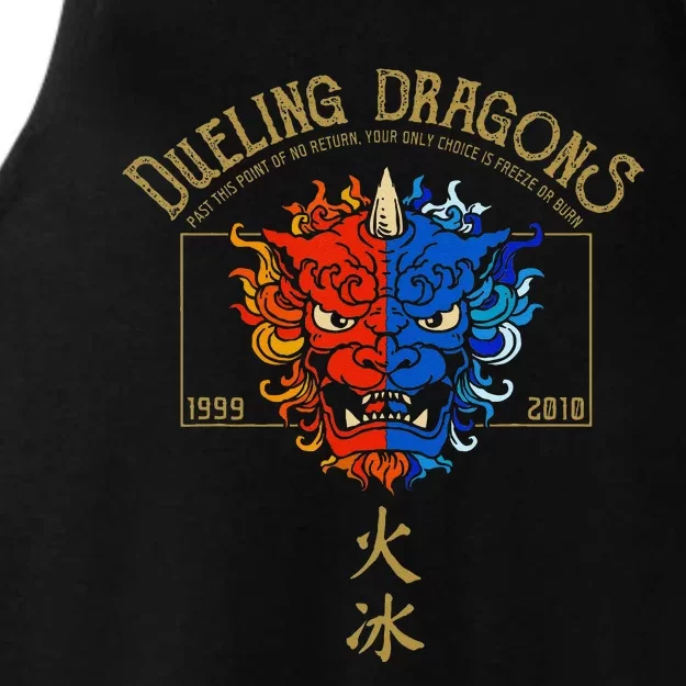 Dueling Dragons Tribute Defunct Roller Coaster Ladies Tri-Blend Wicking Tank