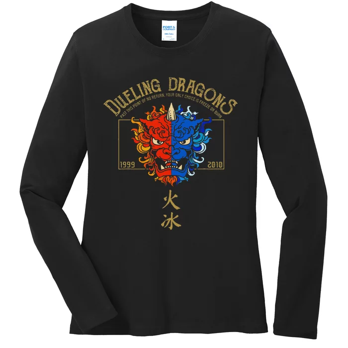 Dueling Dragons Tribute Defunct Roller Coaster Ladies Long Sleeve Shirt