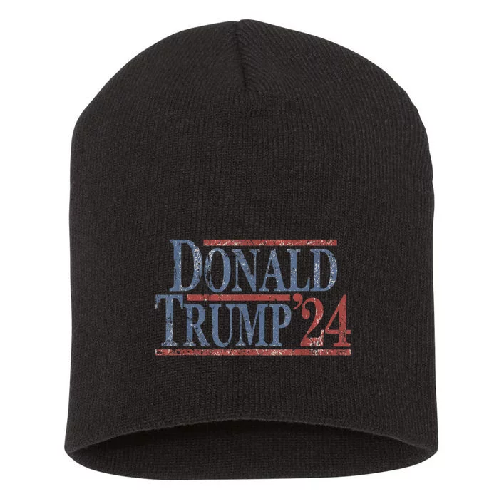 Distressed Donald Trump 2024 Short Acrylic Beanie