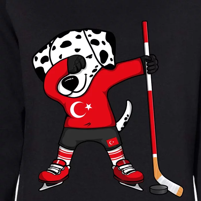 Dabbing Dalmatian Turkey Ice Hockey Fans Jersey Turkish Flag Gift Womens California Wash Sweatshirt