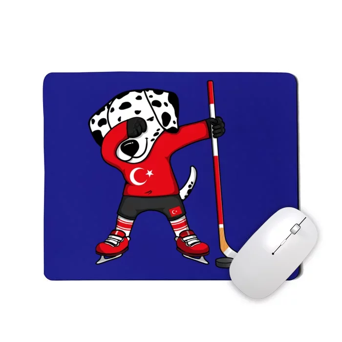 Dabbing Dalmatian Turkey Ice Hockey Fans Jersey Turkish Flag Gift Mousepad