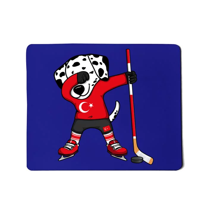 Dabbing Dalmatian Turkey Ice Hockey Fans Jersey Turkish Flag Gift Mousepad