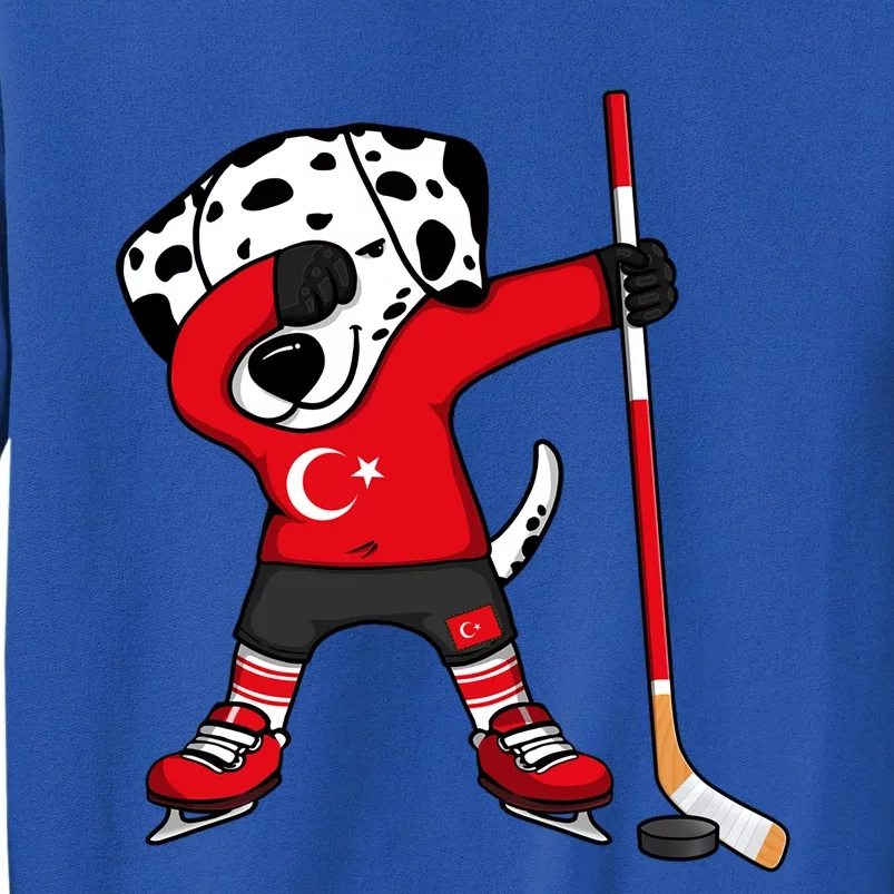 Dabbing Dalmatian Turkey Ice Hockey Fans Jersey Turkish Flag Gift Tall Sweatshirt